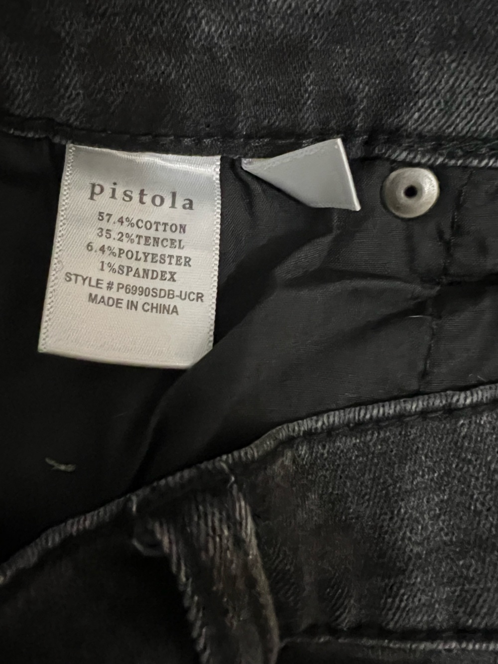 pistola Charcoal Black High-Rise Skinny Jeans with Ankle Slits Sz 27 EUC - Picture 3 of 7